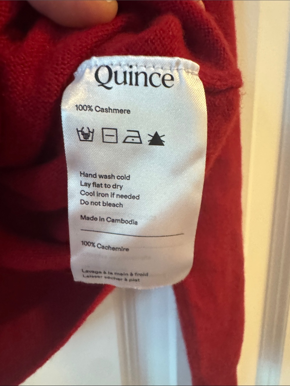 Quince Red Mongolian Cashmere Crewneck Sweater - Picture 4 of 5